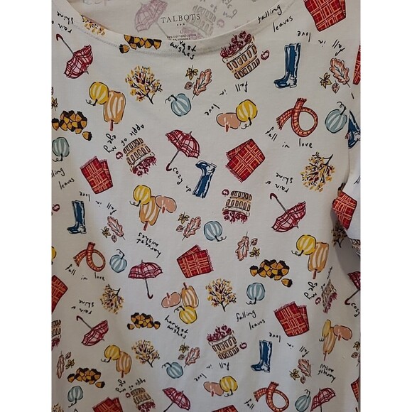 Talbots Top Novelty Print Boots Fall Umbrella Large Matching Scarf - Picture 12 of 12